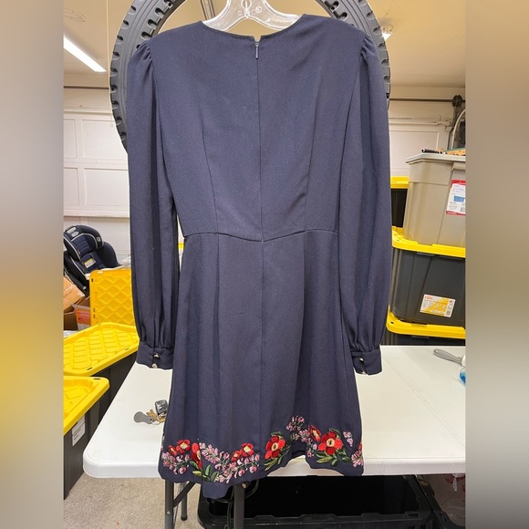 Ted Baker London Sililia Kirstenbosch Navy Floral Embroidered Mini Dress 1 - Picture 6 of 10